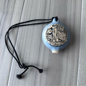 John Coiner Potter Ceramic Clay Ocarina  Whistle Necklace
